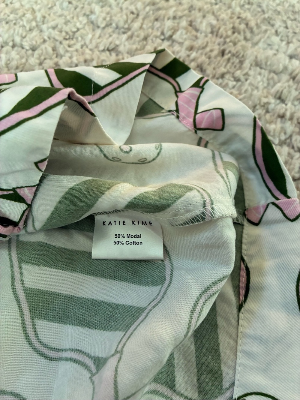 Katie Kime Pickleball Pajama Short Set Green Pink Size M - Picture 4 of 11